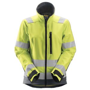 Snickers 1237 AllroundWork, High-Vis Softshell Damesjack Klasse 2/3