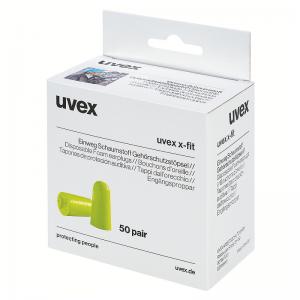 uvex x-fit oordop, 50 paar in minidispenser