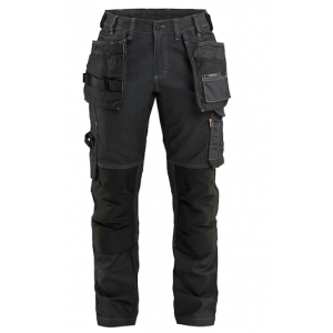 Dames Werkbroek denim stretch met gereedschapszakken