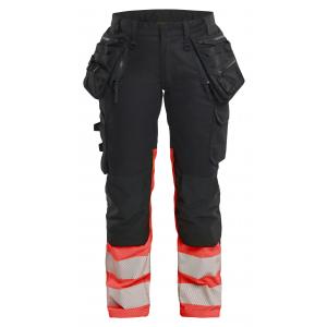 Dames High Vis Werkbroek Stretch met gereedschapszakken