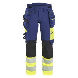 Dames High Vis werkbroek 4-weg stretch met gereedschapszakken